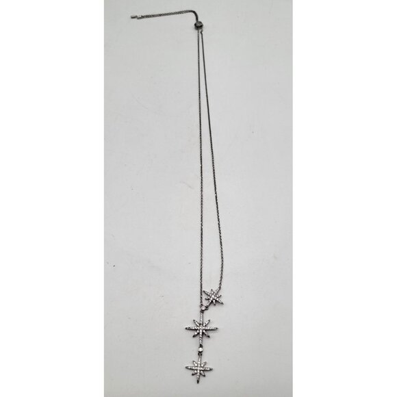 apm Monaco Triple Météorites Adjustable Necklace Sterling Silver Slider CZ Pave - Picture 4 of 8